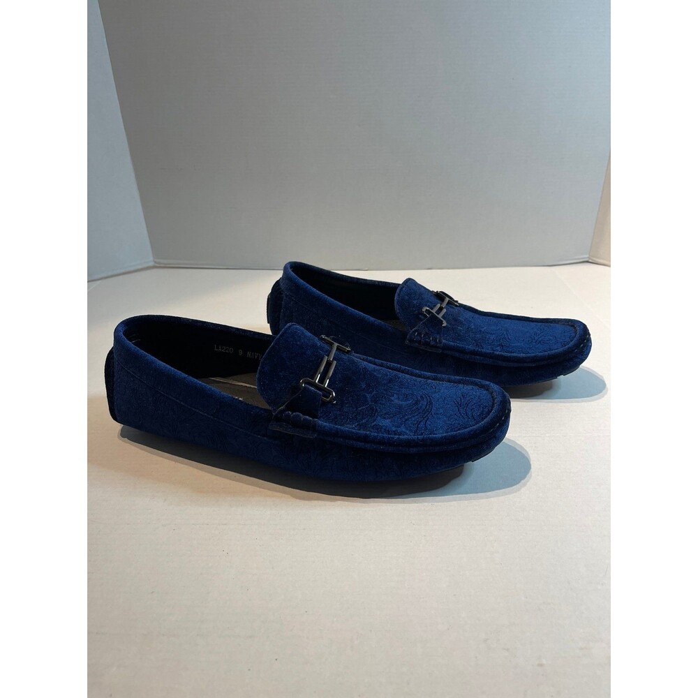 Terroni LA220 Blue Velvet Wedding Party Loafers Size 9 Men’s Never Worn